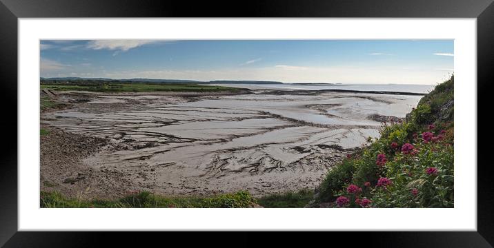 Clevedon coast at low tide looking from Poets Walk Framed Mounted Print by mark humpage