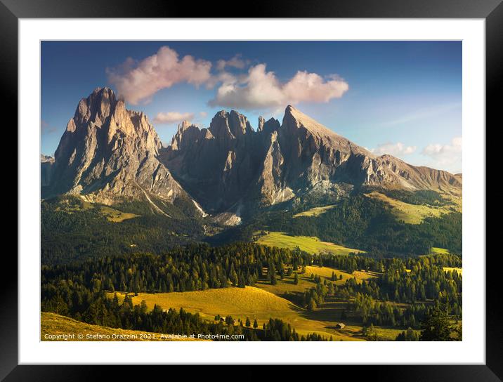 Sassolungo mountain, Dolomites Alps Framed Mounted Print by Stefano Orazzini