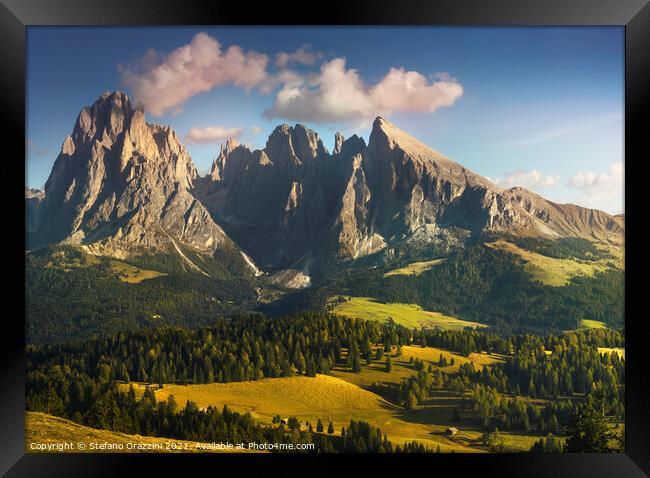 Sassolungo mountain, Dolomites Alps Framed Print by Stefano Orazzini