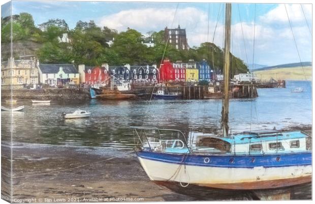 Tobermory Harbour Canvas Print by Ian Lewis