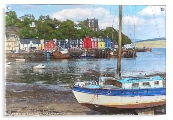Tobermory Harbour Acrylic by Ian Lewis