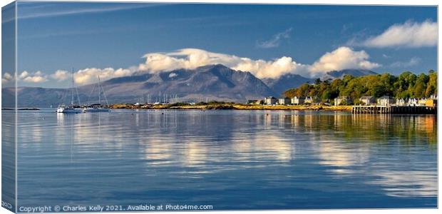 The Mountains of Arran as a Backdrop Canvas Print by Charles Kelly