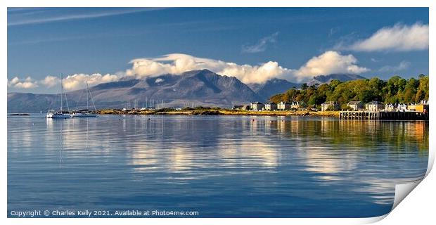The Mountains of Arran as a Backdrop Print by Charles Kelly