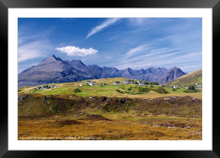 The Black Cuillins from above Elgol, Skye Framed Mounted Print by Charles Kelly