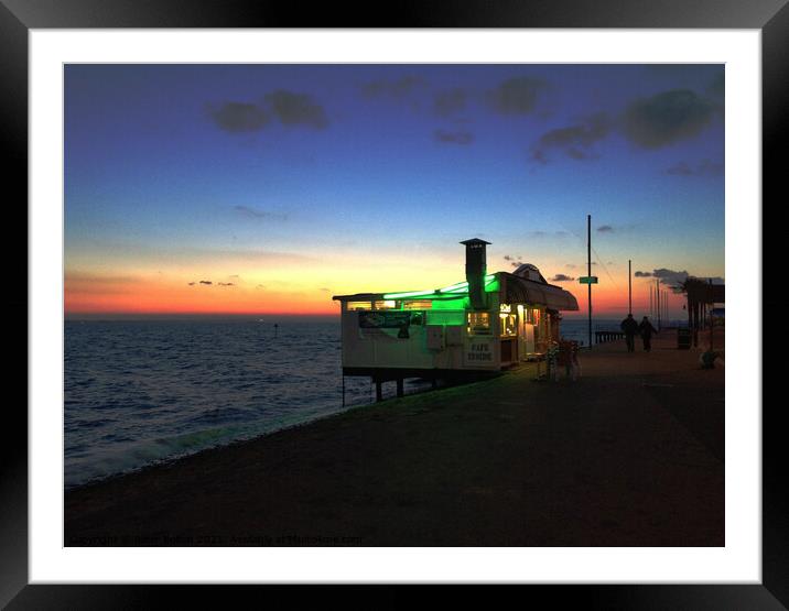 Sunset at Westcliff on Sea, Essex, on the Thames Estuary.  Framed Mounted Print by Peter Bolton