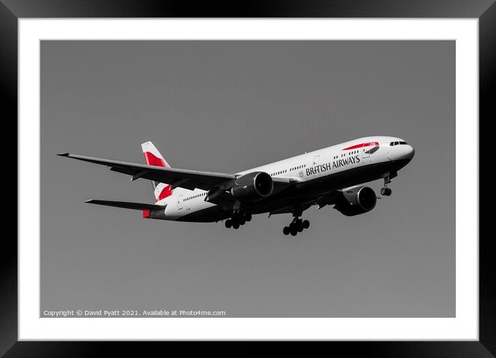 British Airways Boeing 777 Framed Mounted Print by David Pyatt