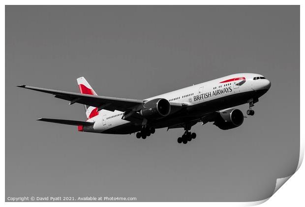 British Airways Boeing 777 Print by David Pyatt