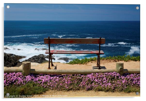 Bench with sea view Acrylic by Dudley Wood