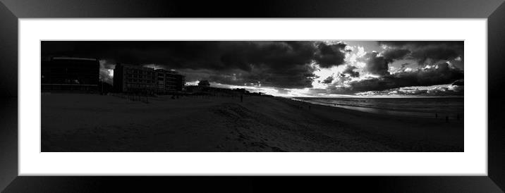 sunset on the beach in Autumn. Framed Mounted Print by youri Mahieu