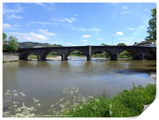 Bridge over river wye Print by Les Schofield