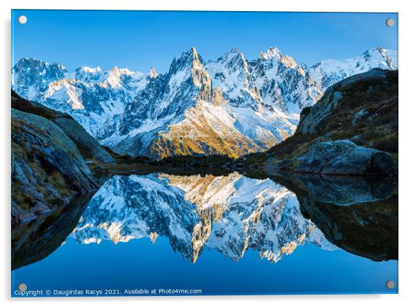Chamonix-Mont-Blanc mountain reflections Acrylic by Daugirdas Racys