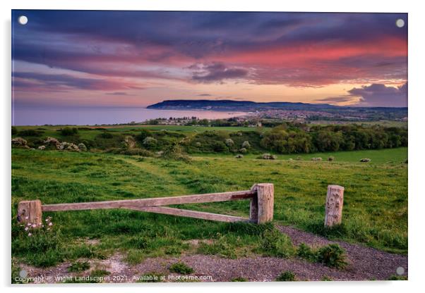 Culver Down Sandown Isle Of Wight Acrylic by Wight Landscapes