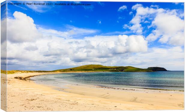 West Voe Beach and Sumburgh Head Shetland Scotland Canvas Print by Pearl Bucknall