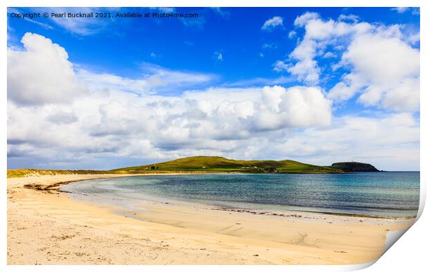 West Voe Beach and Sumburgh Head Shetland Scotland Print by Pearl Bucknall