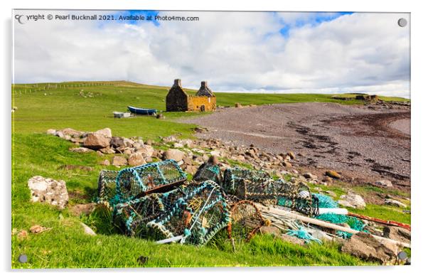 Shetland Coastal Landscape Scotland Acrylic by Pearl Bucknall