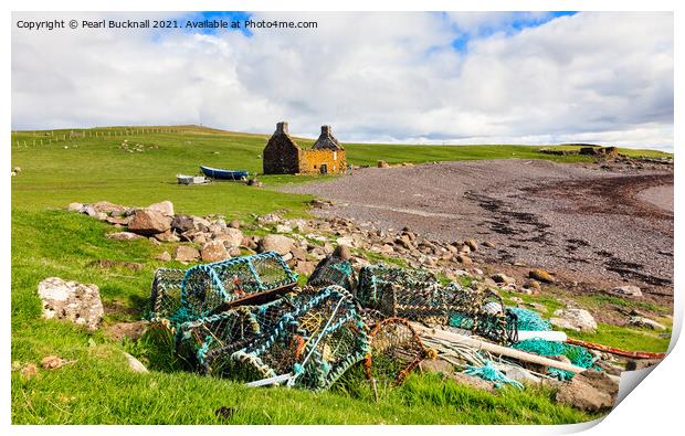 Shetland Coastal Landscape Scotland Print by Pearl Bucknall