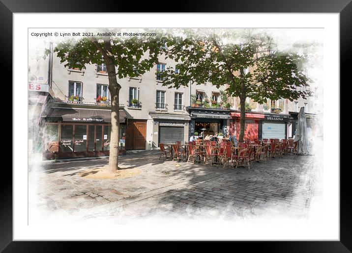 Paris Street Scene Framed Mounted Print by Lynn Bolt