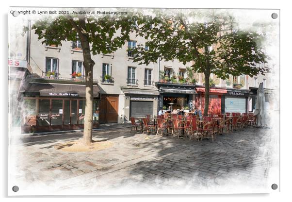 Paris Street Scene Acrylic by Lynn Bolt