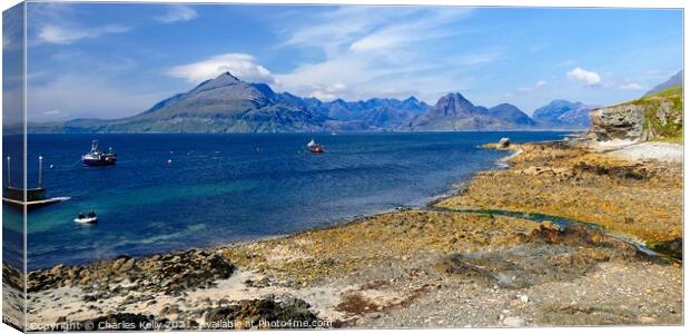 From Elgol Beach to the Black Cuillins Canvas Print by Charles Kelly
