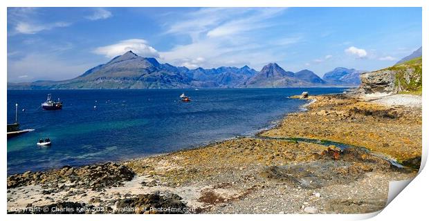 From Elgol Beach to the Black Cuillins Print by Charles Kelly