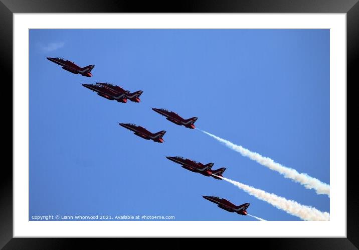 Red Arrows Display Team  Framed Mounted Print by Liann Whorwood