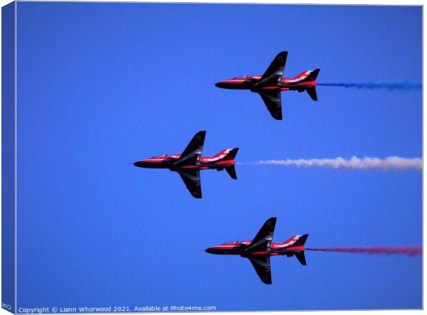 Red Arrows Display Canvas Print by Liann Whorwood