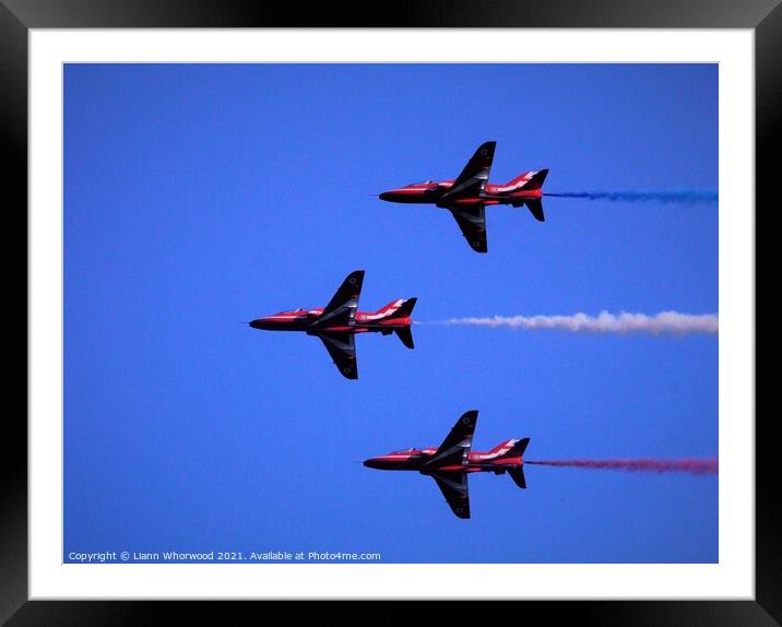 Red Arrows Display Framed Mounted Print by Liann Whorwood