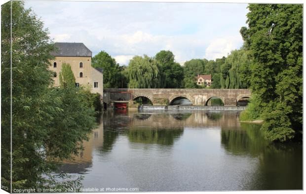 River Sarthe, Fresnay-sur-Sarthe, France Canvas Print by Imladris 
