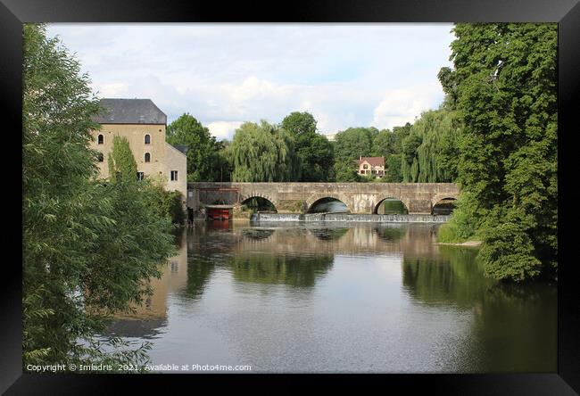 River Sarthe, Fresnay-sur-Sarthe, France Framed Print by Imladris 