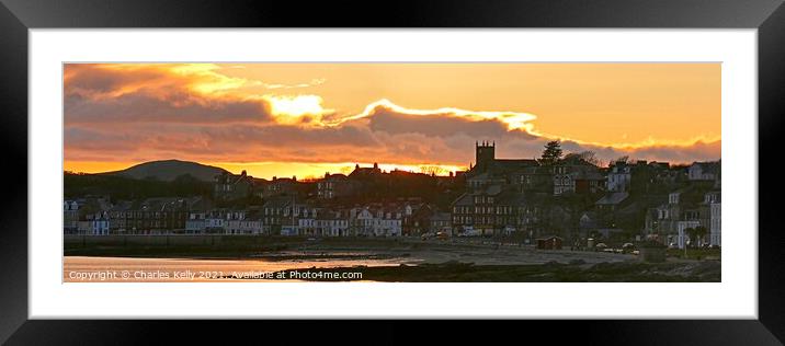 Golden Sunset Over Millport Town Framed Mounted Print by Charles Kelly