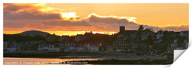 Golden Sunset Over Millport Town Print by Charles Kelly