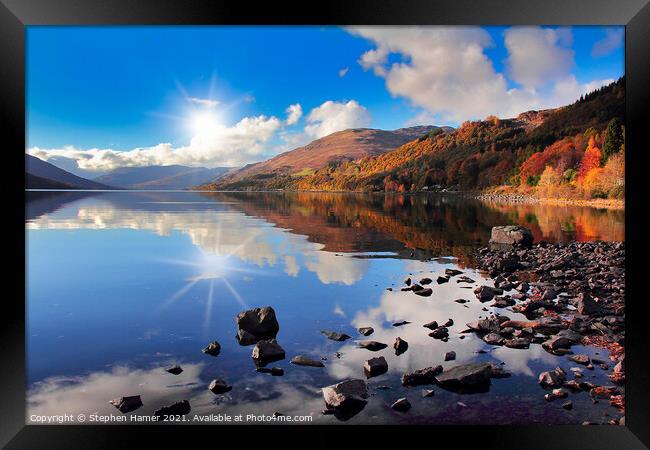 Loch Earn in Autumn Framed Print by Stephen Hamer