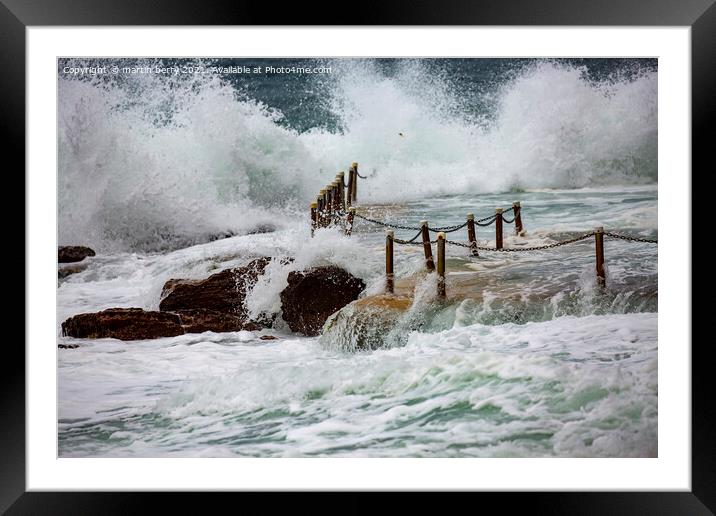 Strong Surf hits Sydney and the East Coast Framed Mounted Print by martin berry