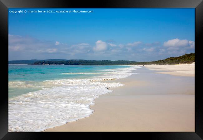 White sands of Hyams Beach Australia Framed Print by martin berry