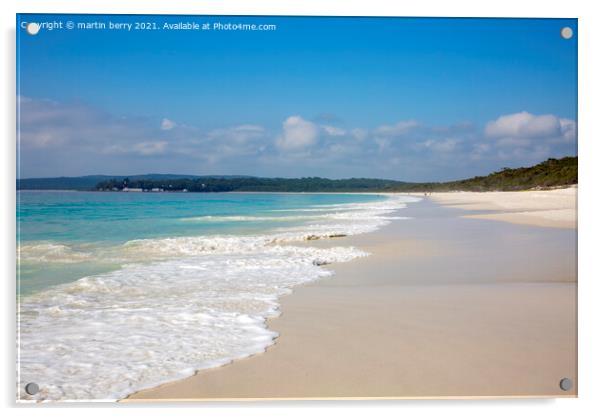 White sands of Hyams Beach Australia Acrylic by martin berry