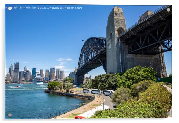 Sydney Harbour Bridge and Sydney skyline Acrylic by martin berry