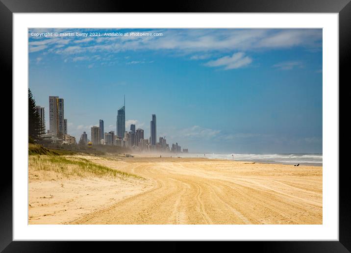 Surfers Paradise Gold Coast Australia Framed Mounted Print by martin berry