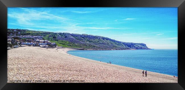 Portland End Of Chesil Beach Framed Print by Peter F Hunt