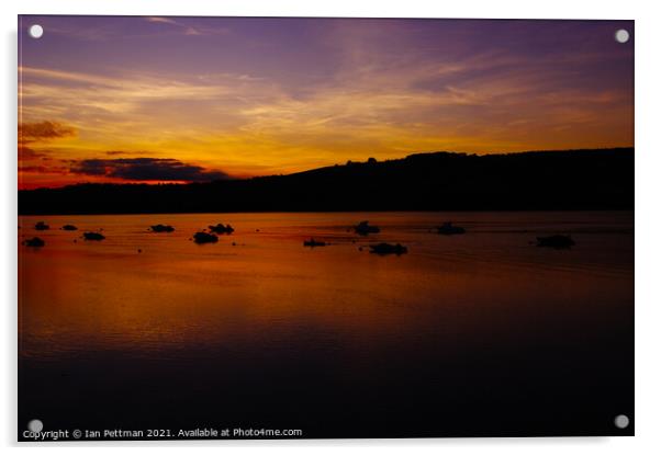 Teignmouth Sunset Acrylic by Ian Pettman