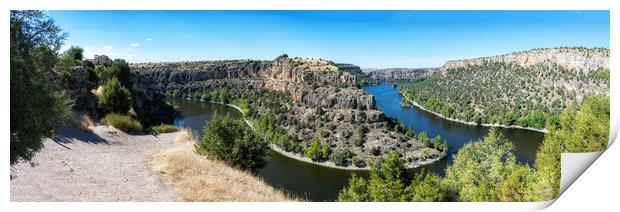 Canyon with the curves of the Hoces of Duraton river in Segovia, Spain Print by David Galindo