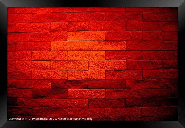 High red Burning devilish wall  Framed Print by M. J. Photography