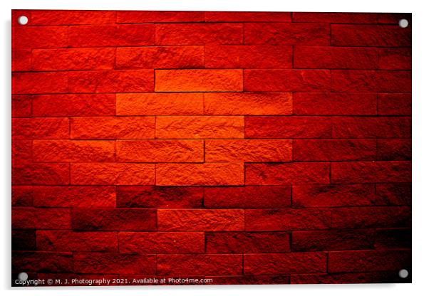 High red Burning devilish wall  Acrylic by M. J. Photography