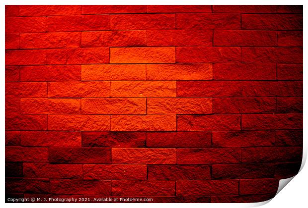 High red Burning devilish wall  Print by M. J. Photography