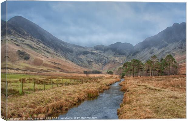 Fleetwith Pike from Gatesgarth Beck Canvas Print by Philip Baines