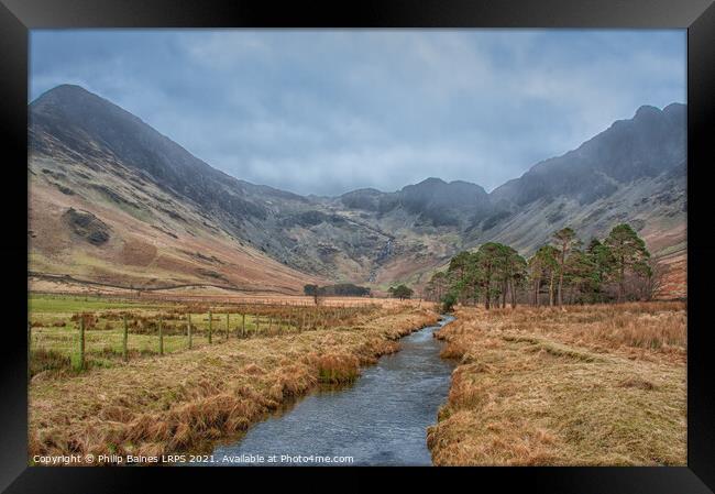 Fleetwith Pike from Gatesgarth Beck Framed Print by Philip Baines