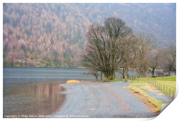 Lakeside at Buttermere Print by Philip Baines