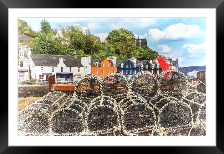 Lobster Pots at Tobermory Framed Mounted Print by Ian Lewis