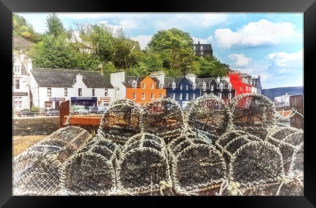 Lobster Pots at Tobermory Framed Print by Ian Lewis