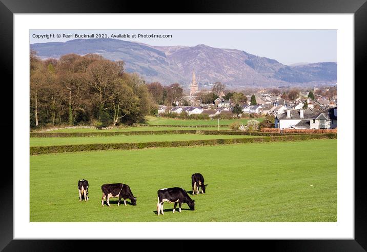 Keswick Town and Countryside Cumbria Framed Mounted Print by Pearl Bucknall