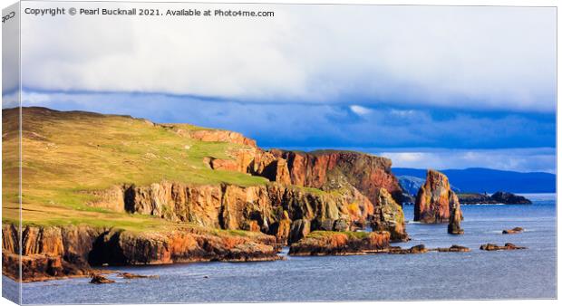 The Drongs Shetland Coast Scotland Canvas Print by Pearl Bucknall